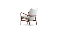 Mid-Centuary Lounge Chair with Cream Boucle Fabric