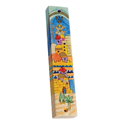 Mezuzah Hand painted Jerusalem