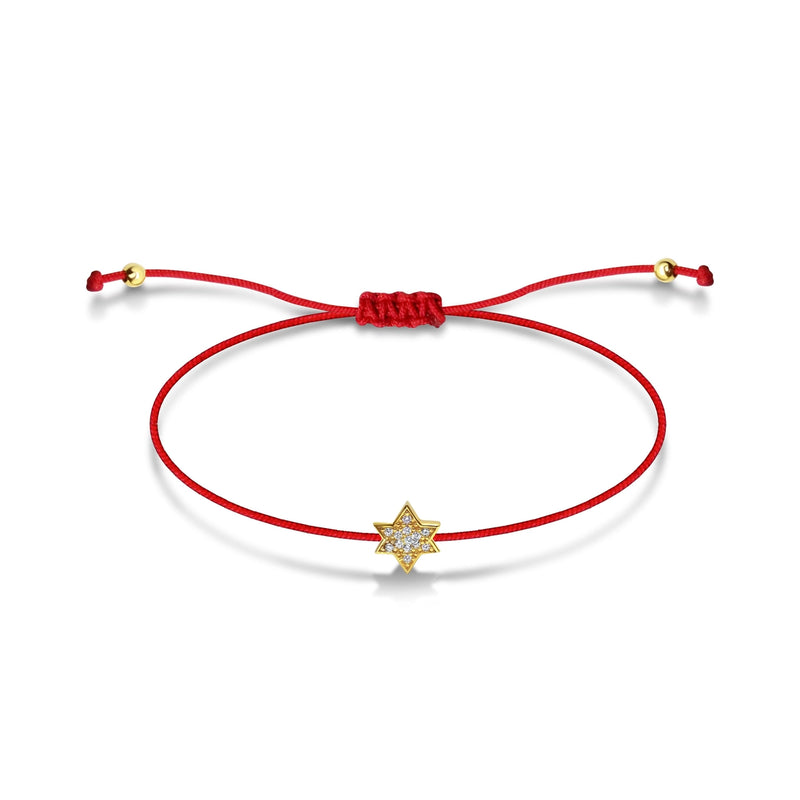 Red Cord Star of David Bracelet