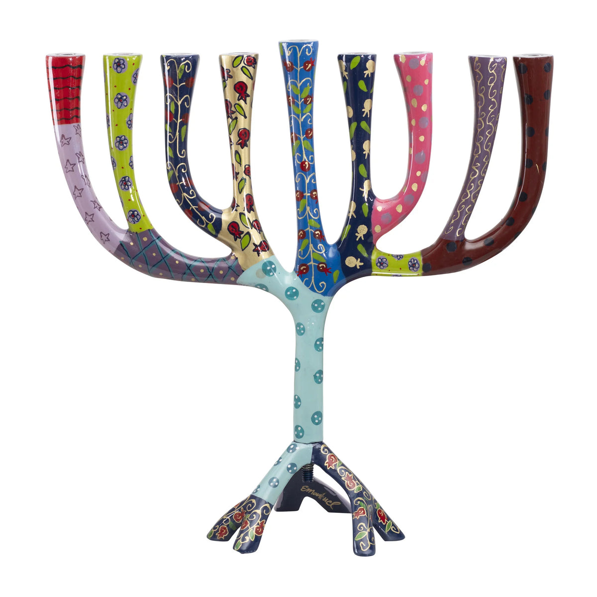 Hand-Painted Multicolour Menorah – 26cm