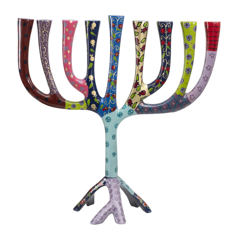 Hand-Painted Multicolour Menorah – 32cm