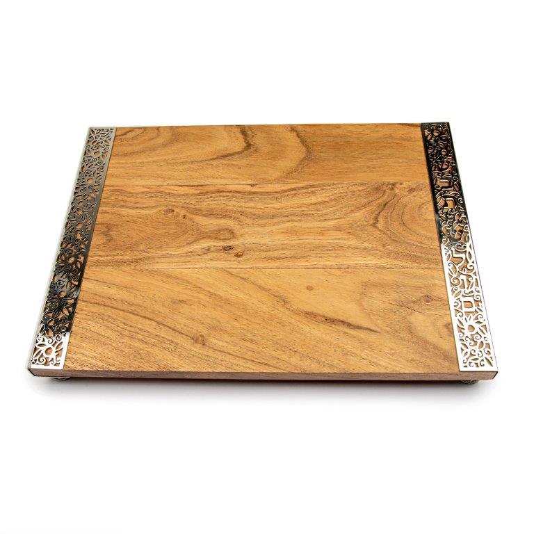 Acacia Wood Challah Board – Pomegranate Design