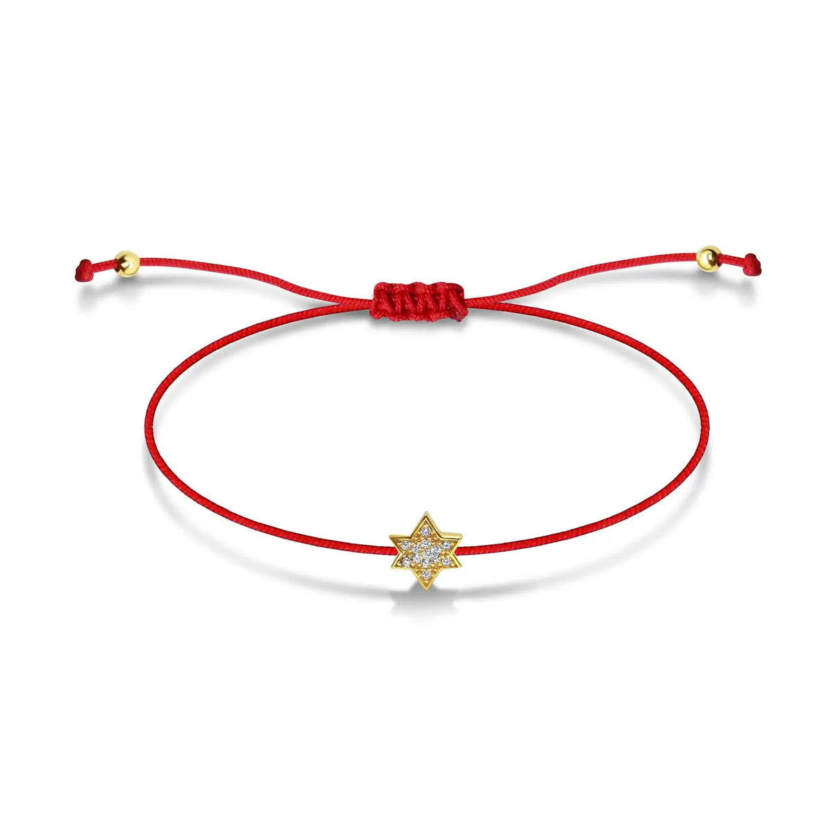 Red Cord Star of David Bracelet