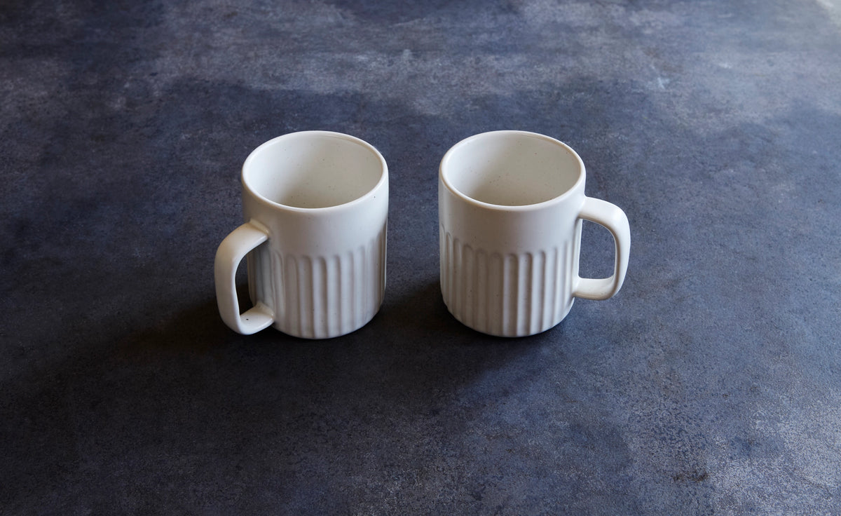 Ribbed Ceramic Coffee Mug