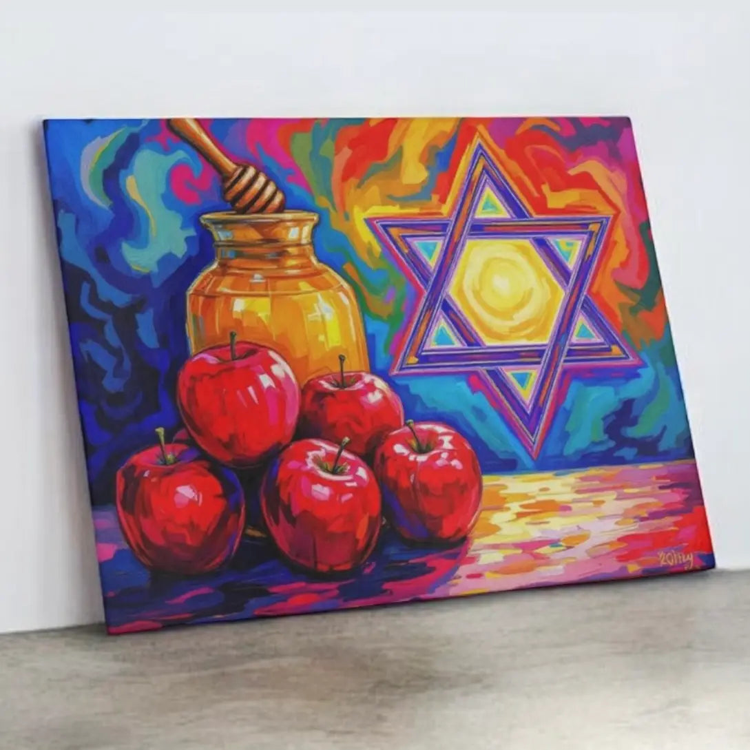 Rosh Hashanah Glass serving tray.