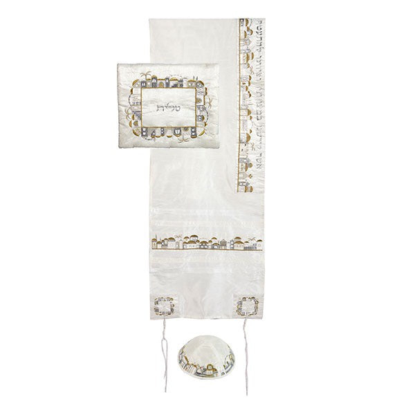 Jerusalem Skyline Embroidered Tallit set