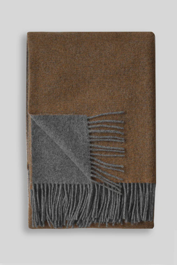 Trafalgar Double Sided Throw  Grey/Chestnut