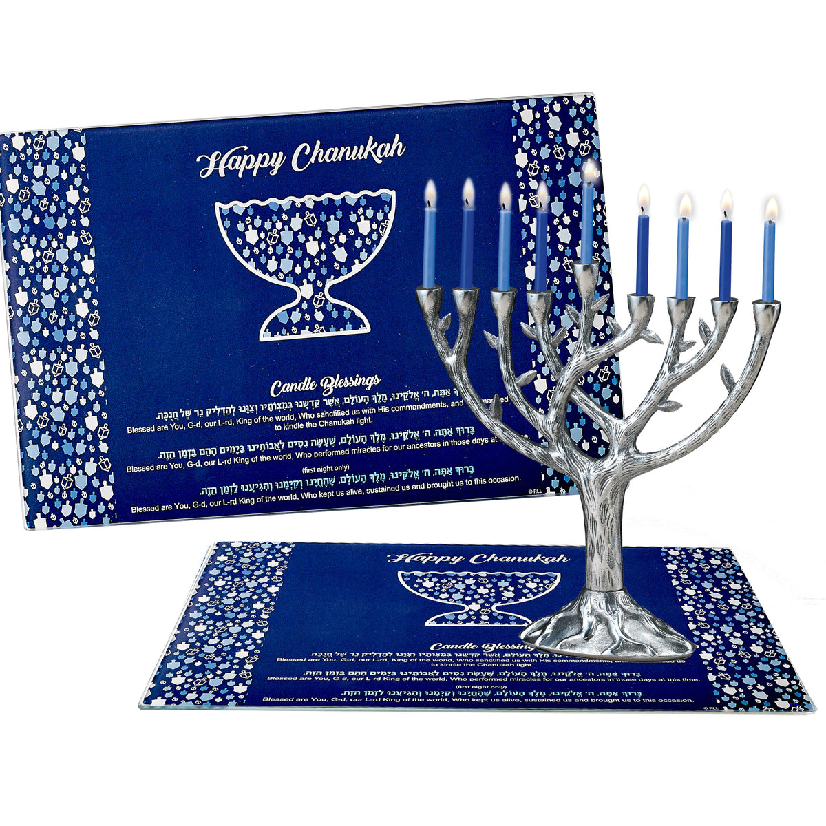 Chanukah Tempered Glass Drip Tray- Mosaic