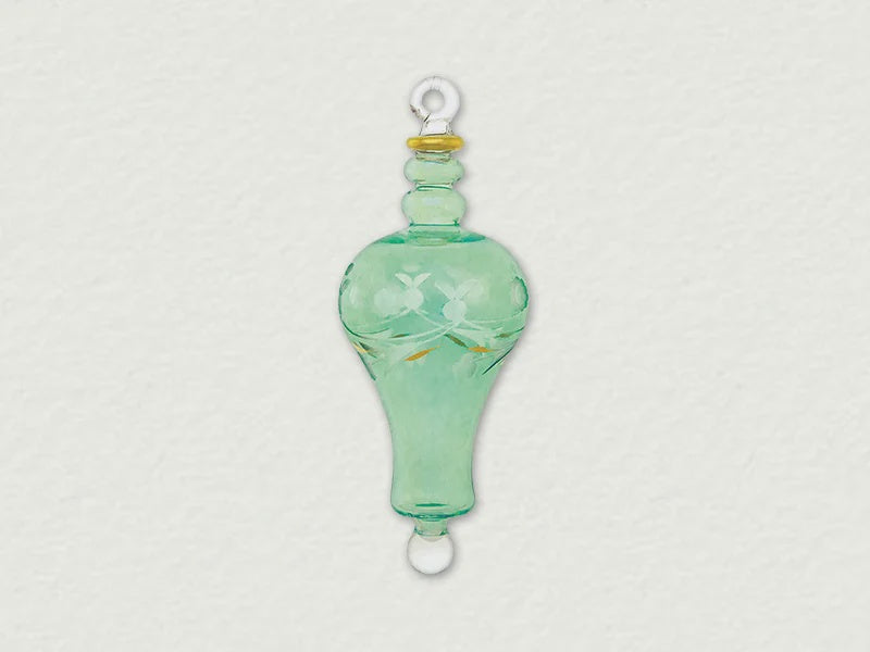 Green Etched Glass Ornament