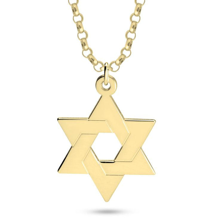 Star of David Necklace on a 22'' Rolo Chain