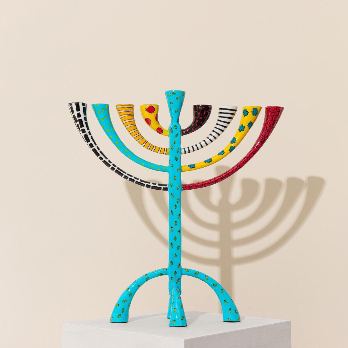 Large Classic Arm Turquoise Menorah