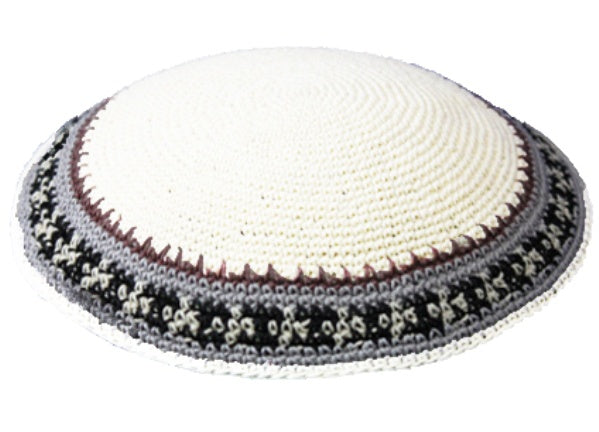 Cream White Knit Kippah