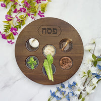 Acacia Wood Seder Plate-12''