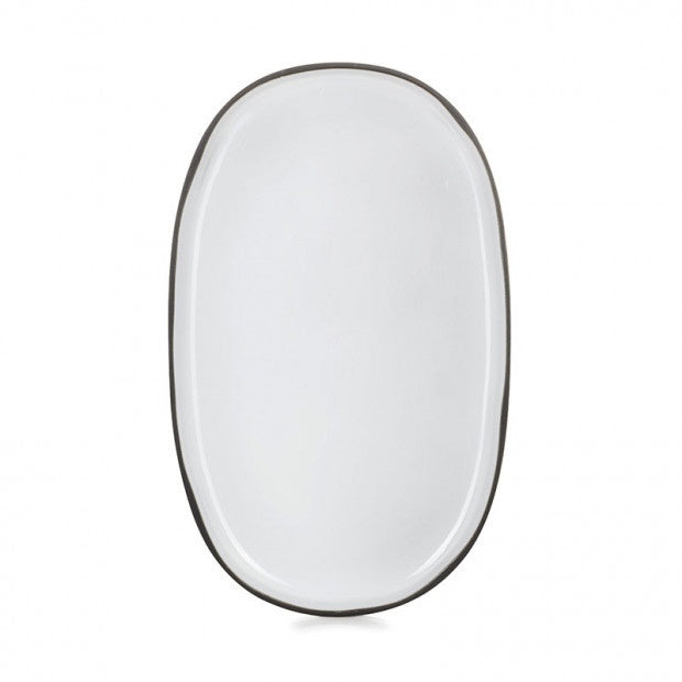 Caractere White Oval Platter 18.25 x 11.25''