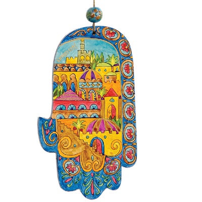 Small Hand Painted Hamsa Oriental Jerusalem 3.5''
