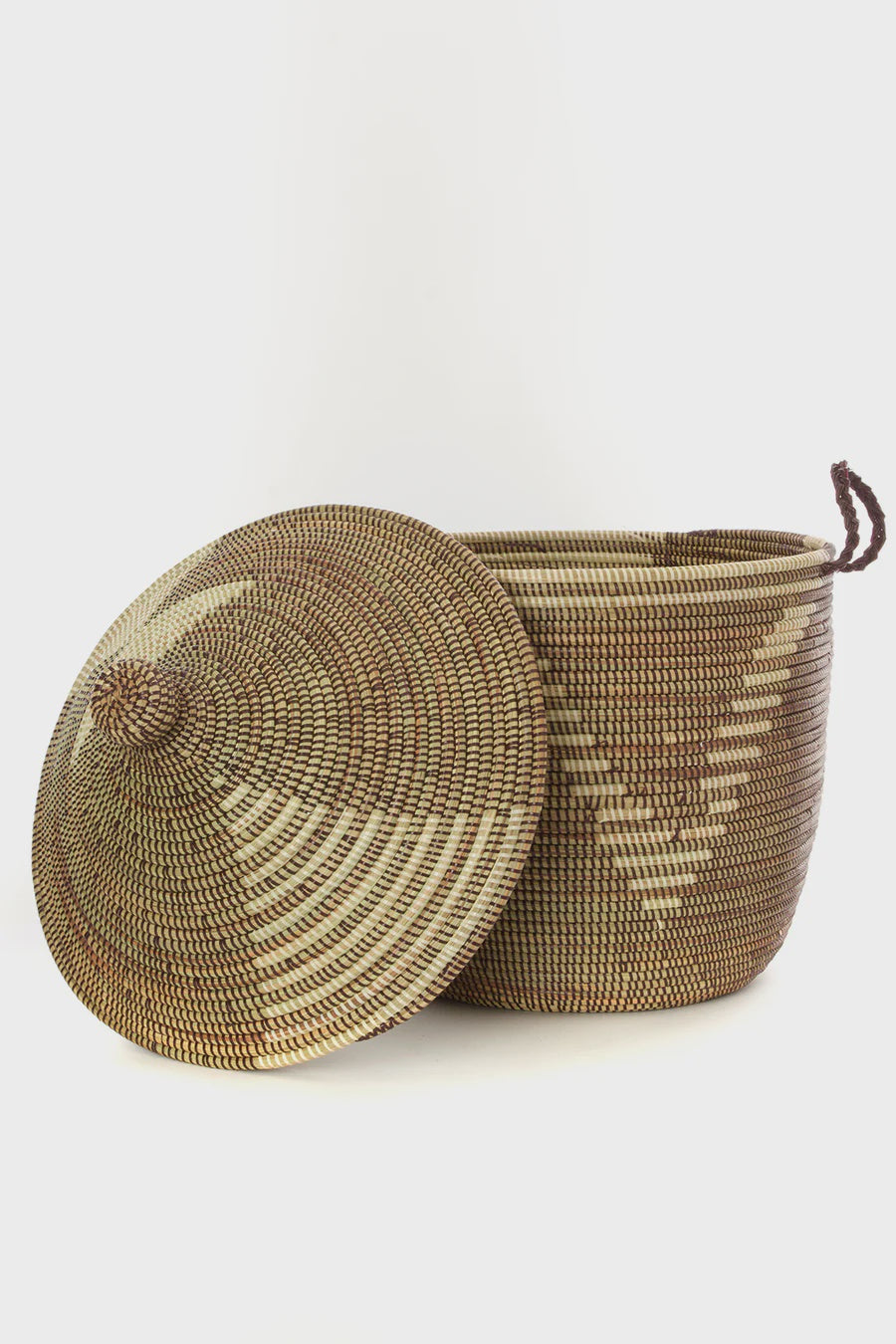 Tribal Design Basket Brown & Cream