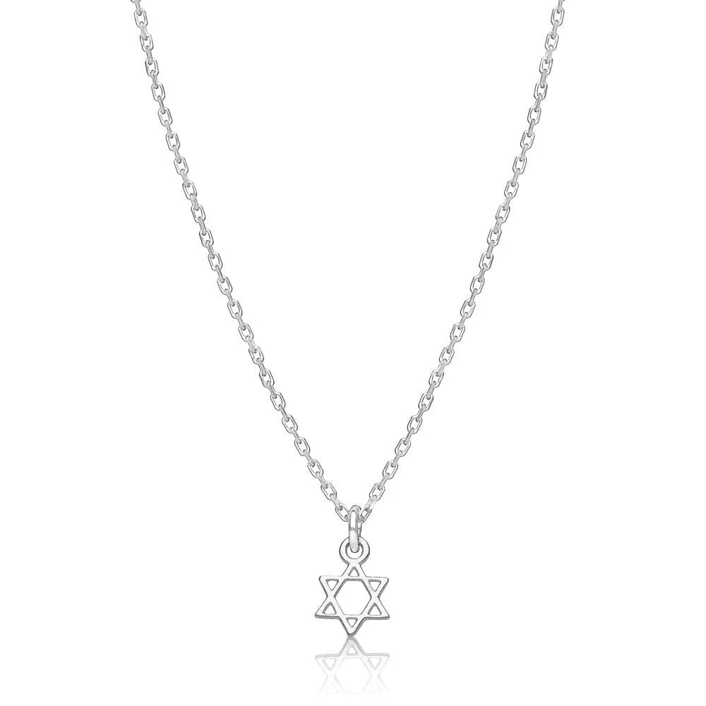 Tiny Star of David Pendant Yellow Gold Plate  or  Sterling Silver