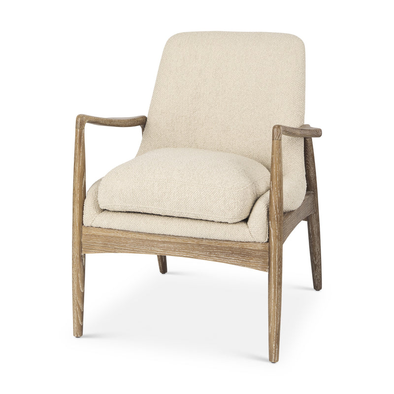 New  Cream Boucle" Accent Chair