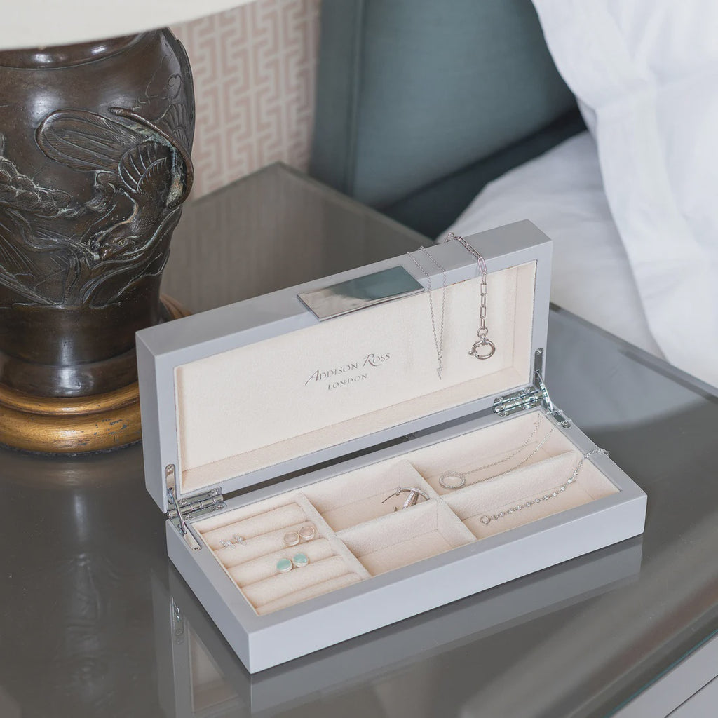 Jewellery Box in Grey Chiffon Lacquer