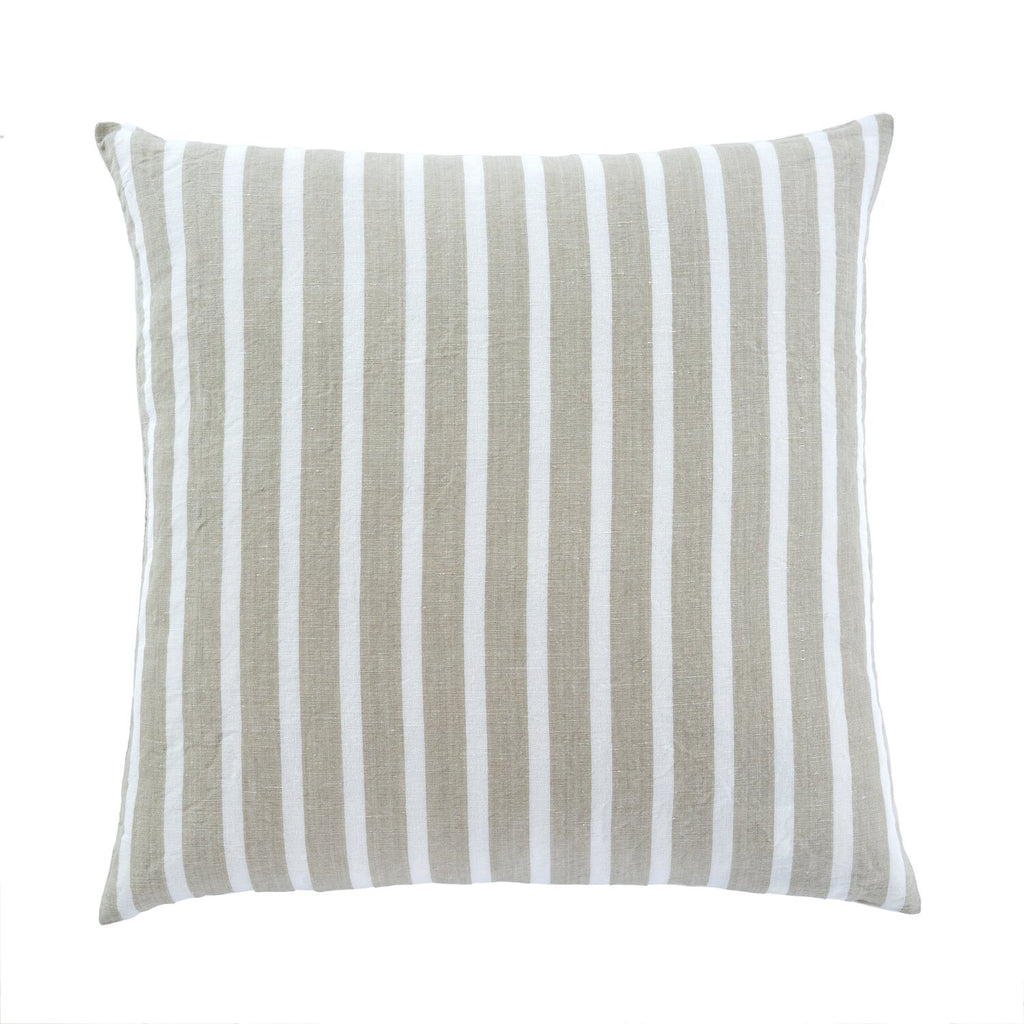 Amalfi Linen stripe 20'' Pillows Taupe
