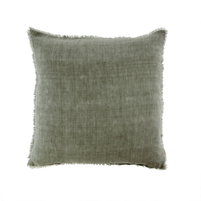 Warm Grey Linen Pillow 24''