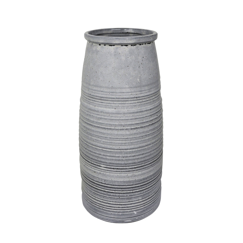 Ceramic 14''  high Grey Vase