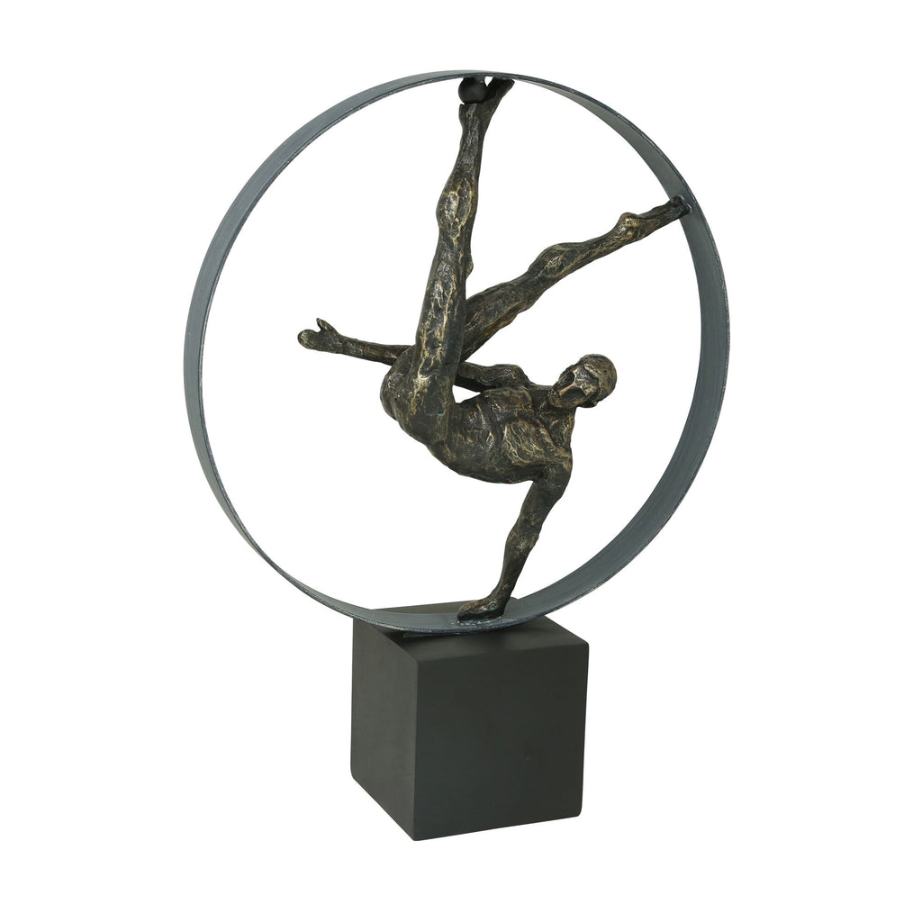 Gymnast Circle  Bronze Sculpture.