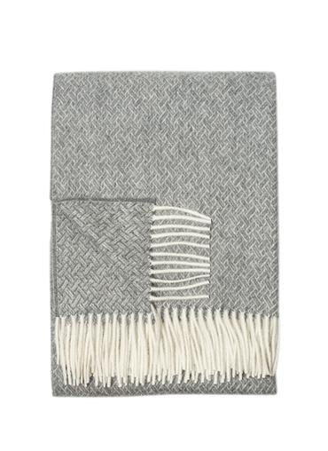 55% Alpaca 45 %  Lambswool Throw Oxford Charcoal