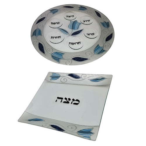 Seder Plate with Matching Matzah Plate