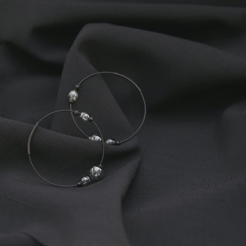 Pursuits Eclipse Grey Glass Hoops