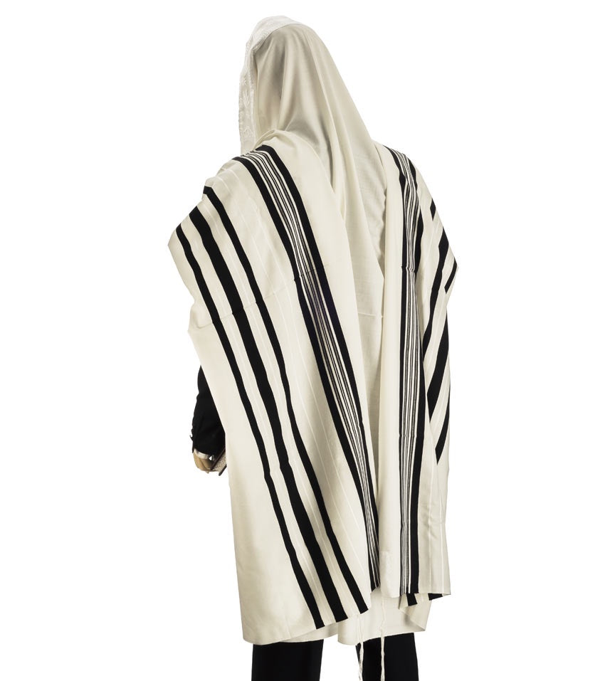 Tallit, Traditional Black &Gold Stripes 60'' x 80''