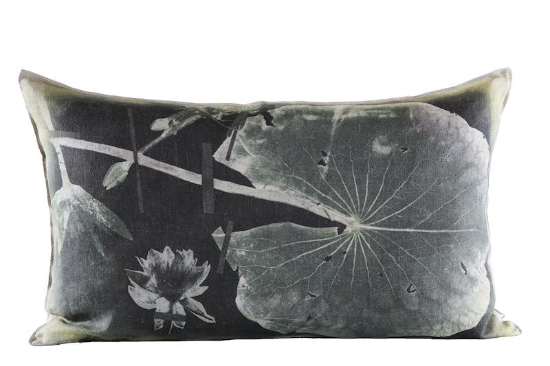 Thamalakane Green Linen Lumbar Pillow