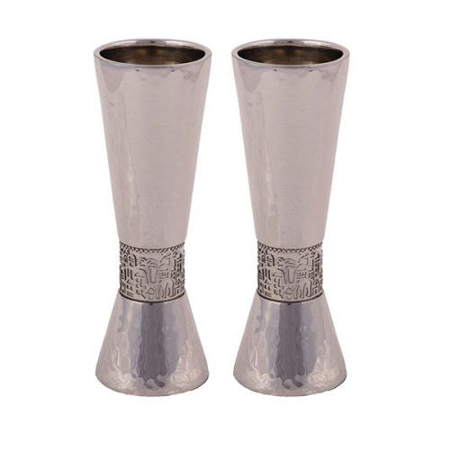 Hammered Candlesticks with Jerusalem Cutout