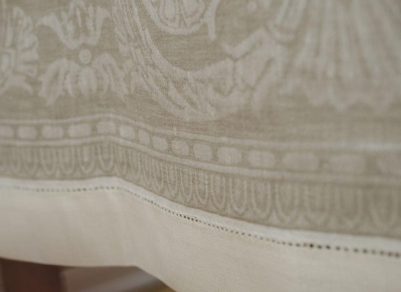 Table Cloth, 100% Linen .Bridgette 70'' x 70''