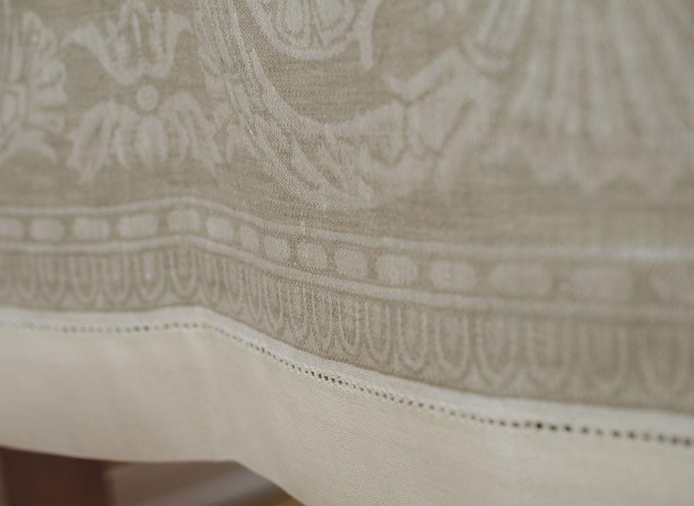 Table Cloth, 100% Linen .Bridgette 70'' x 70''