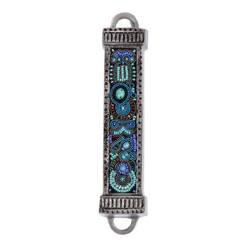 Mezuzah case with Turquose colour Beads