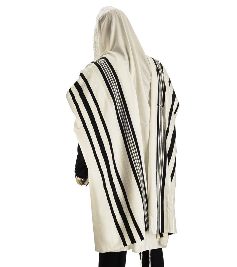 Tallit, Traditional Black and White  Stripes 36 '' X 72''