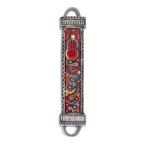 Mezuzah case with Multi colour Beads