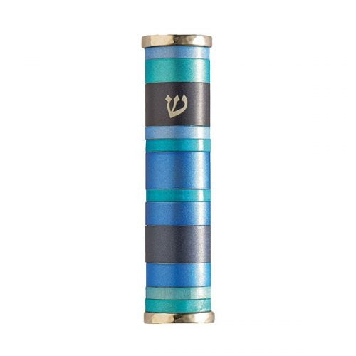 Mezuzah "New" Rings Blue Tones