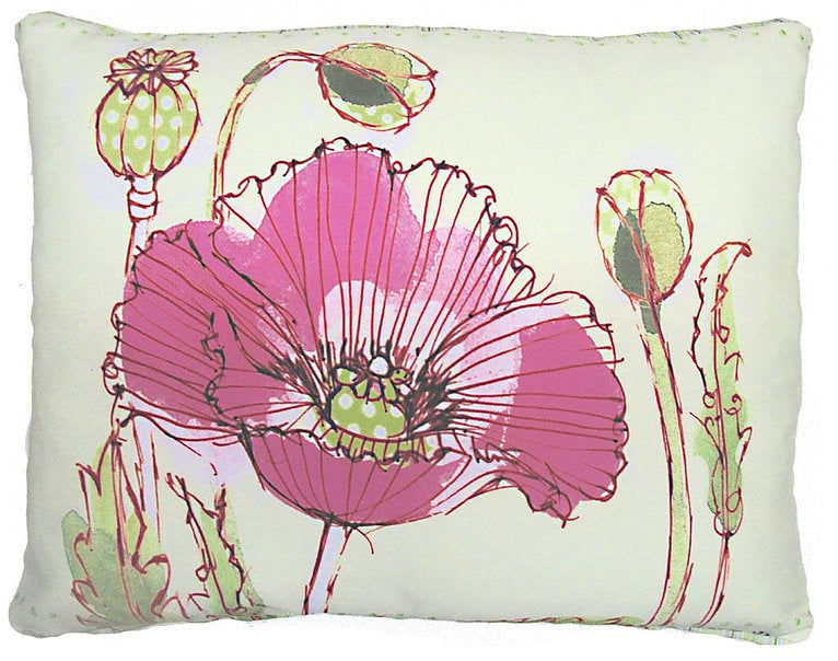 Sketch Poppy Outdoor Lumbar Pillows 19'' x 24''