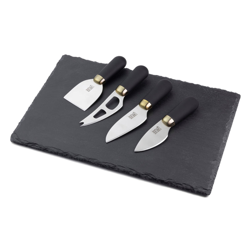 Brass Cheese Knife Set -Slate Board
