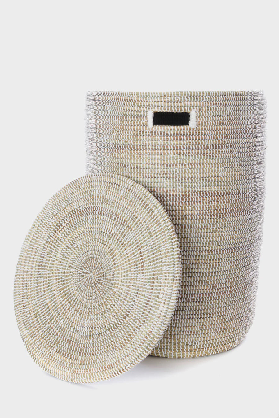 Solid White Flat Lid Hamper-Large