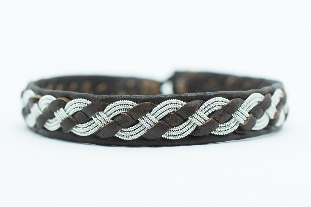 Algot Pewter & Stainless Steel Antique Brown Bracelet