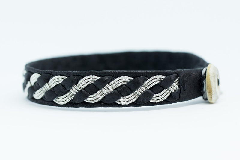Algot Pewter & Stainless Steel Black Bracelet