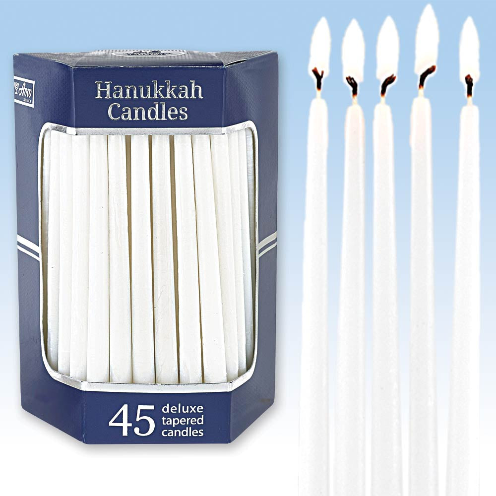 Solid White Chanukah Candles