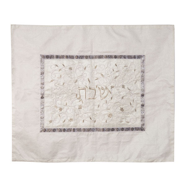 White and Silver Challah Cover
