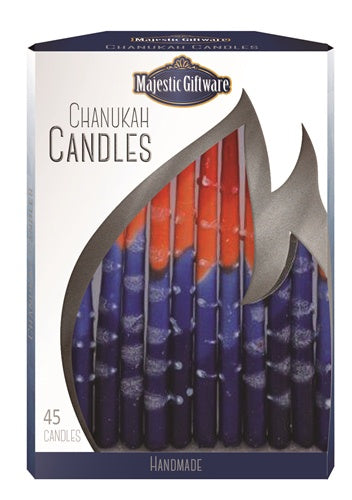 Chanukah Candles Blue Orange Red