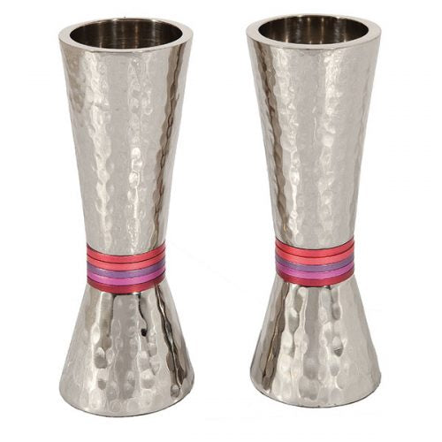 Shabbat Candle Holders, Multi colour Pinks