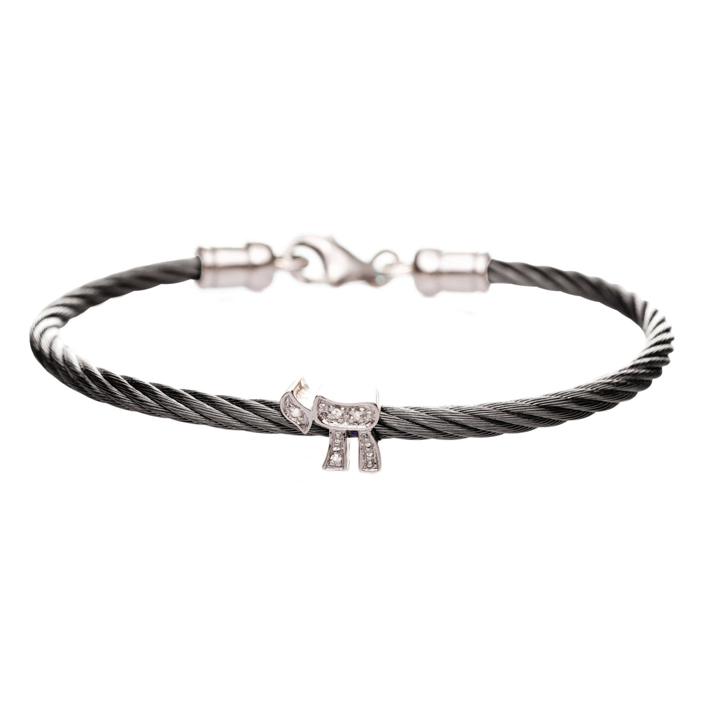 Chai  Stainless Steel and Diamond Bracelet