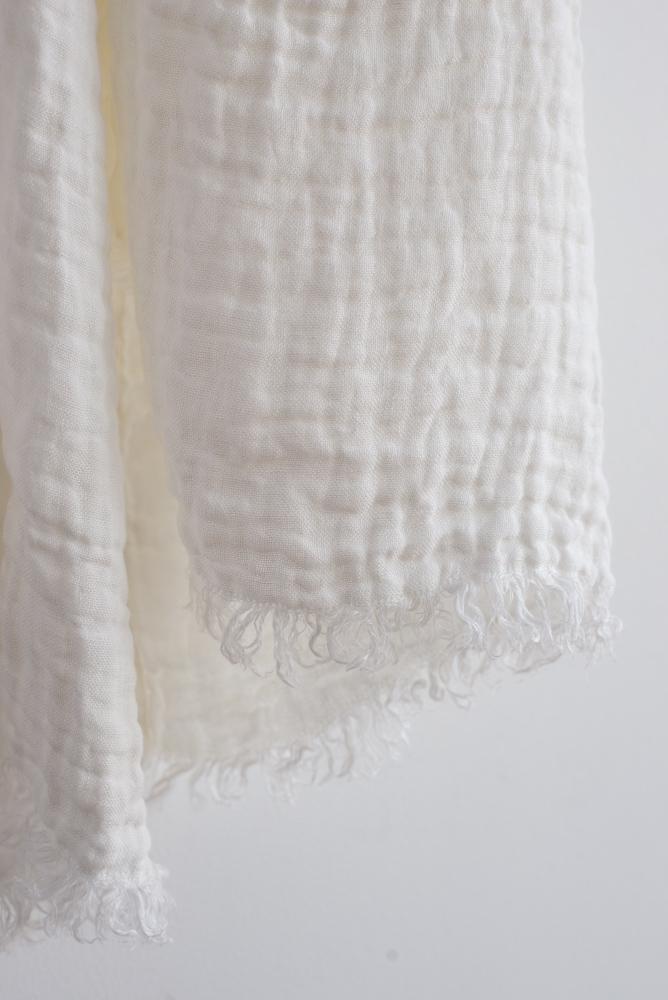 Linen Throw Cabana. 55'' x 70'' 100% Stonewashed White